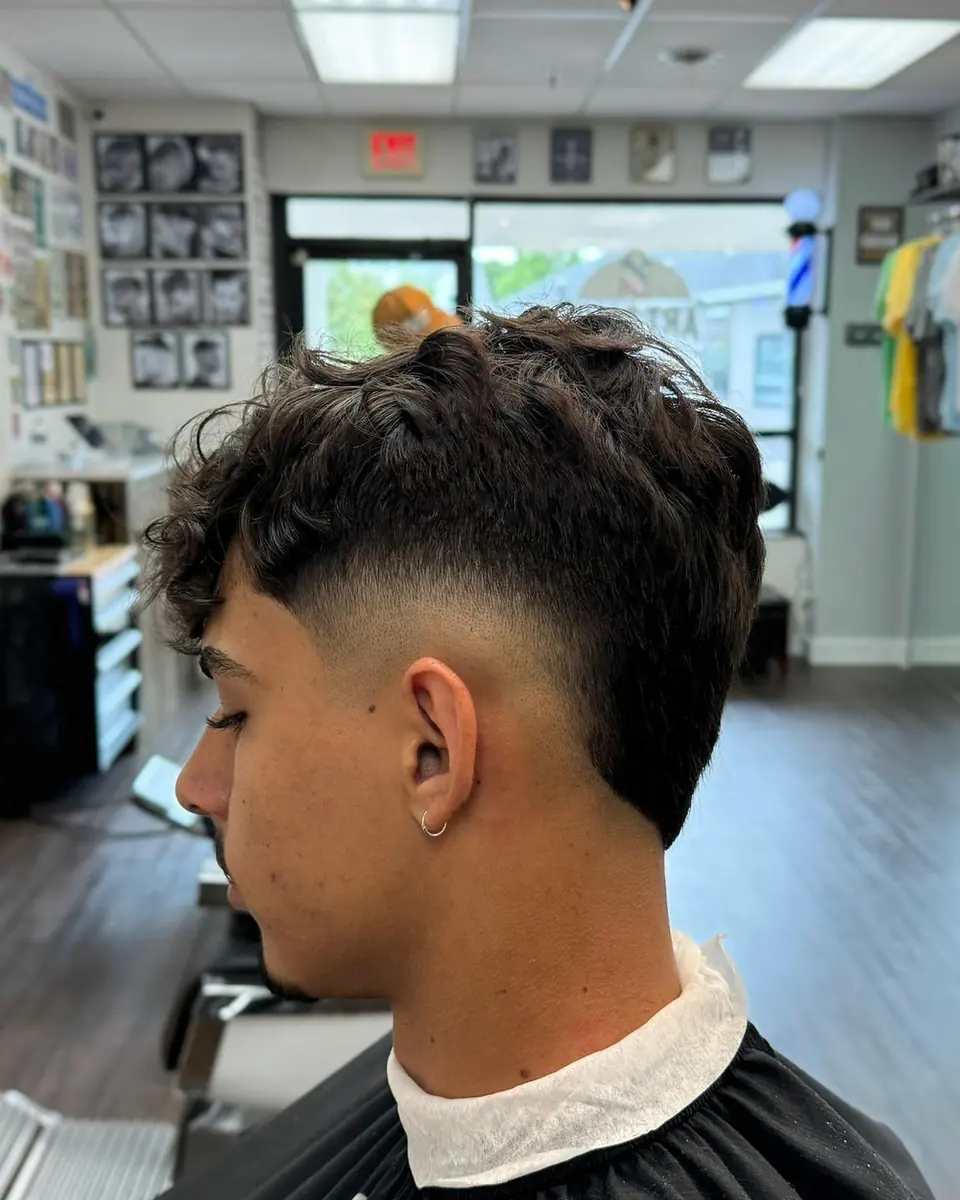 Textured fringe over a high fade